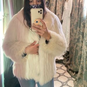 Real Vintage White Fox Fur Jacket Coat